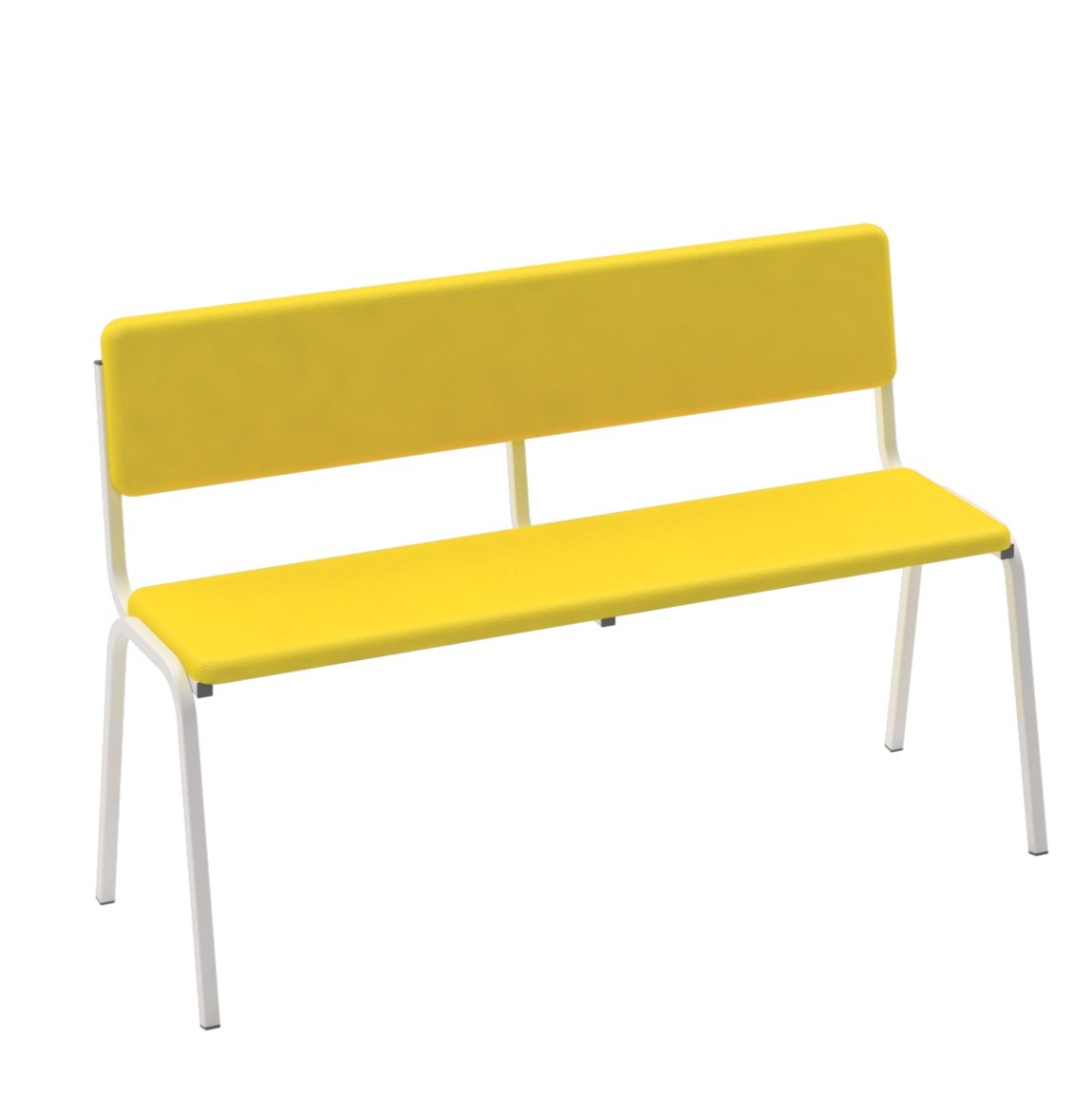 Лава напівм'яка зі спинкою, шкірзам, на квадратній металевій трубі, АЛМАНТ, 1240х465х790 мм.